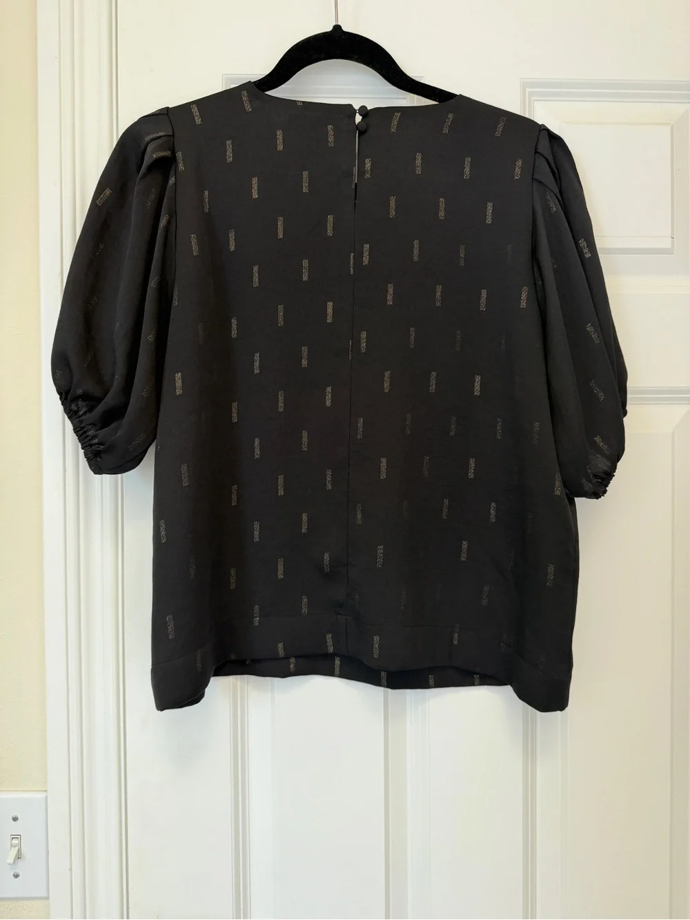 Madewell Black Blouse with Gold Pattern Details